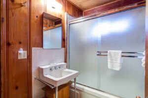 bathroom with tub shower combo