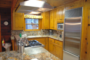 kitchen with wood cabinets