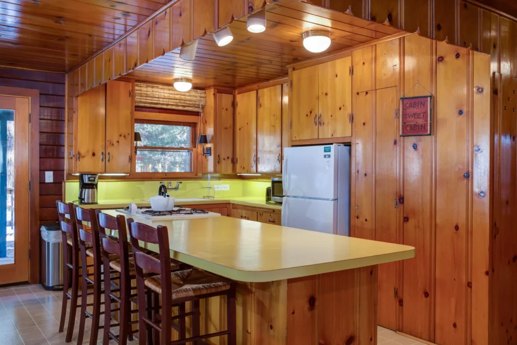 kitchen with island and seating