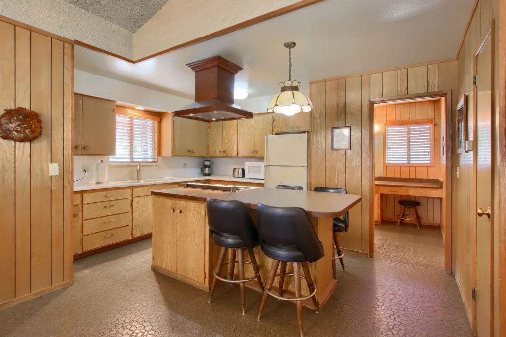 kitchen with island seating