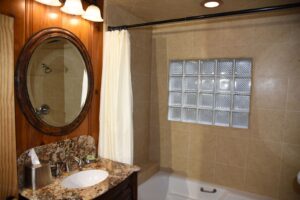 bathroom with spa tub