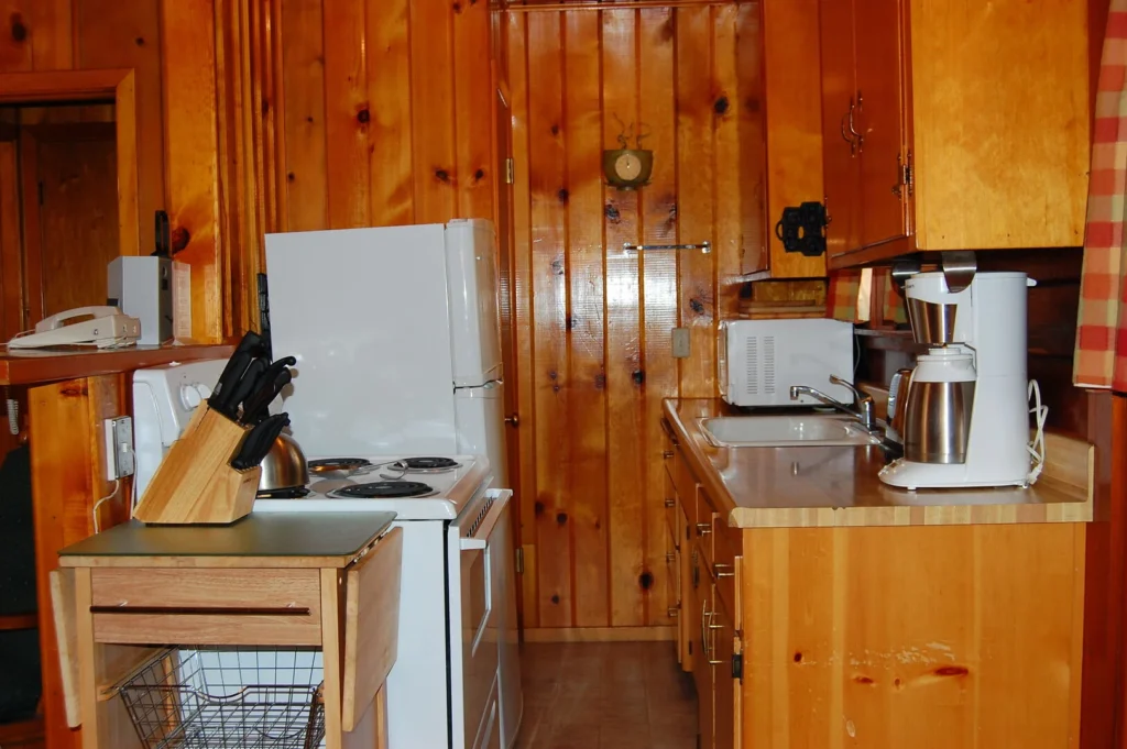 kitchen with wood cabinets