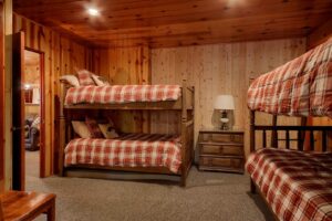 room with four bunk beds