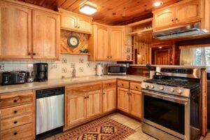 kitchen with wood cabinets