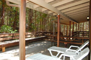 covered deck with outdoor seating