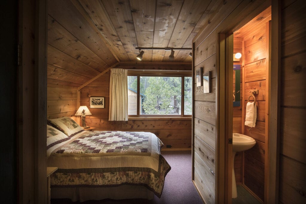 loft bedroom with queen bed