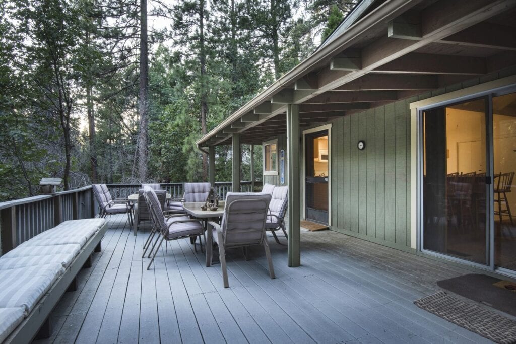 deck with outdoor seating