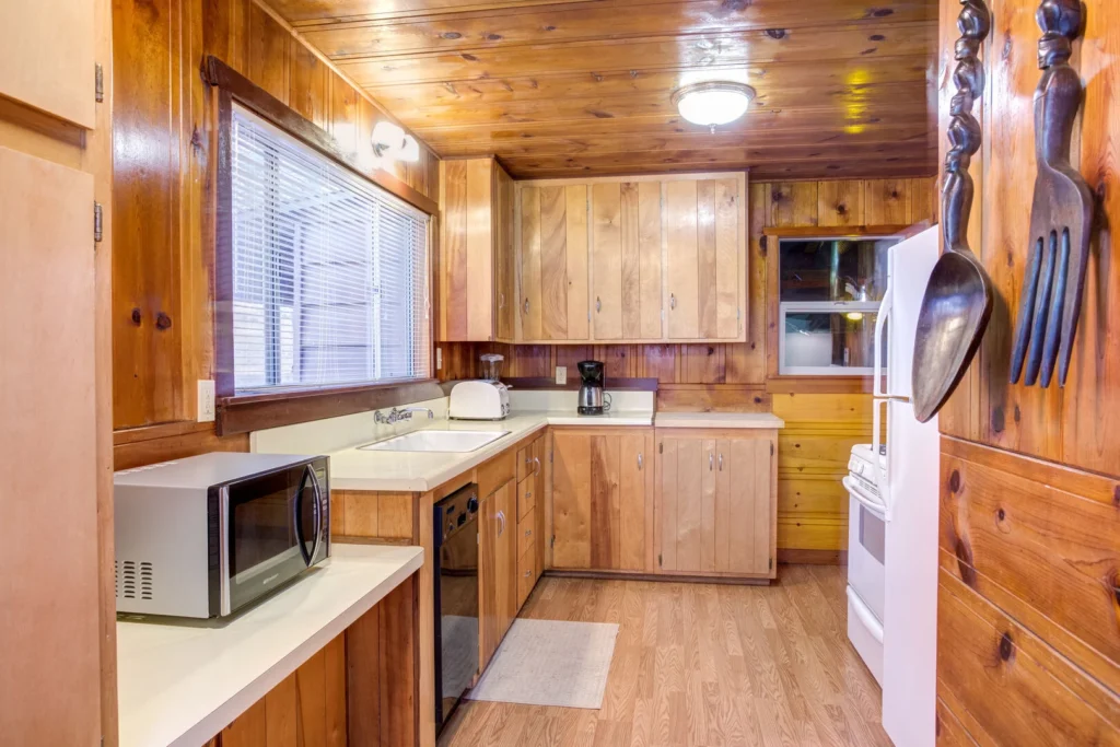 kitchen with wood cabinets