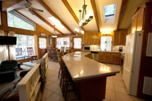 kitchen and living room