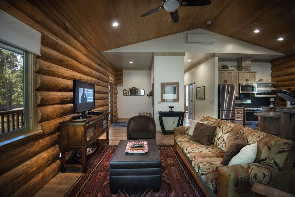 living room with television and couches