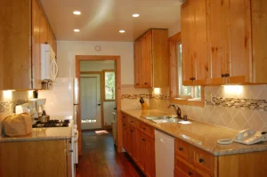 kitchen with wood cabinets