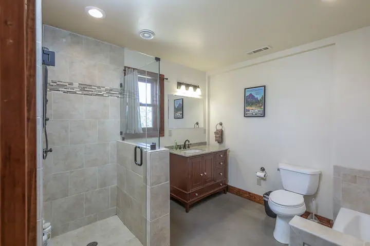 bathroom with walk in shower