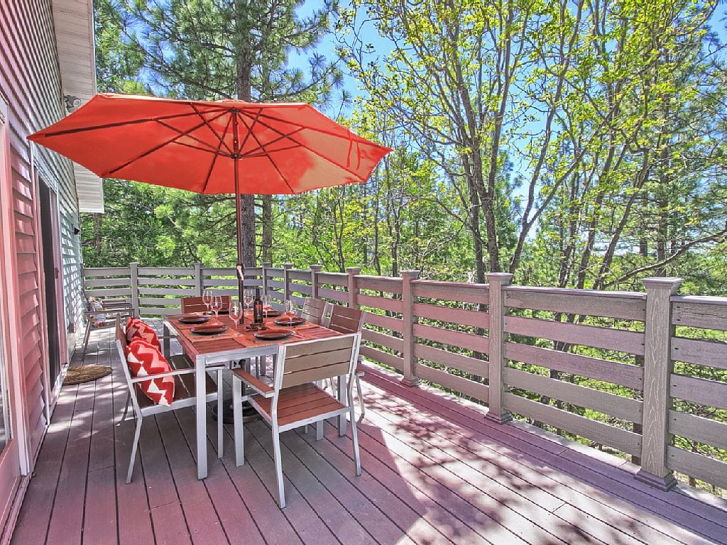 deck with outdoor seating