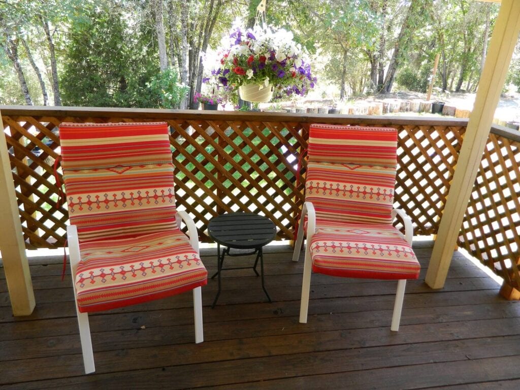 deck with outdoor seating