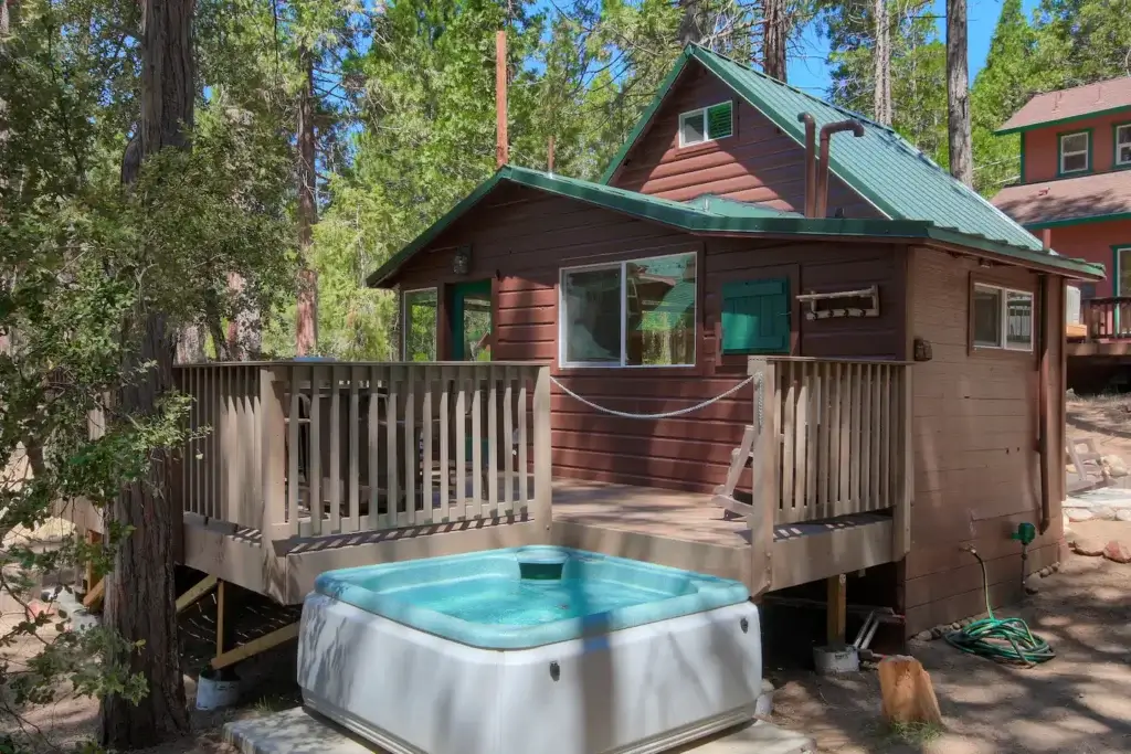 exterior of house with hot tub