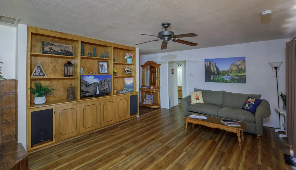 living room with pull out couch