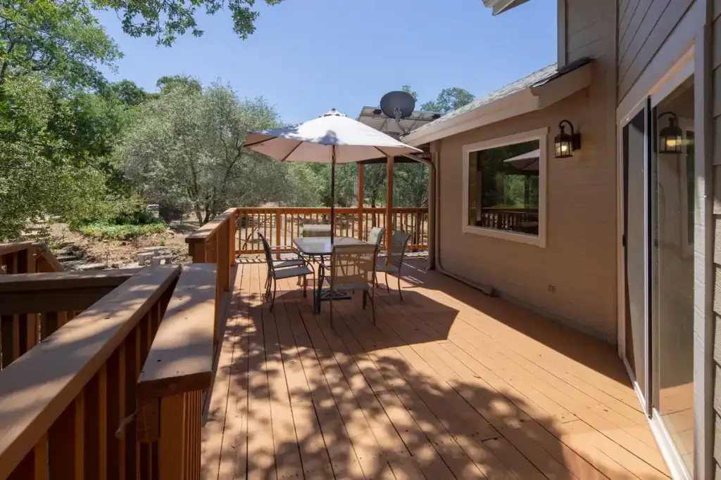 deck with outdoor seating