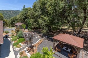 aerial view of back yard