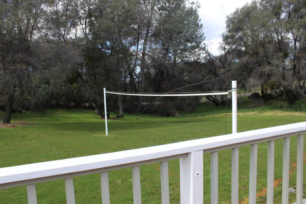 backyard with volleyball net
