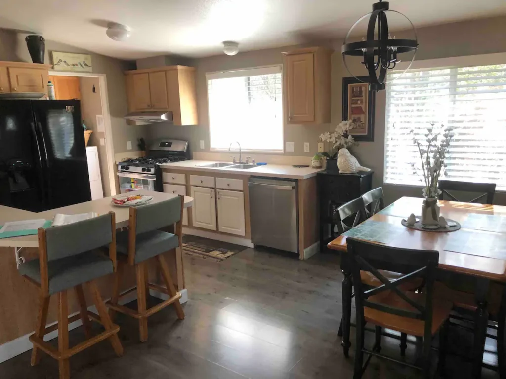 kitchen and dining area