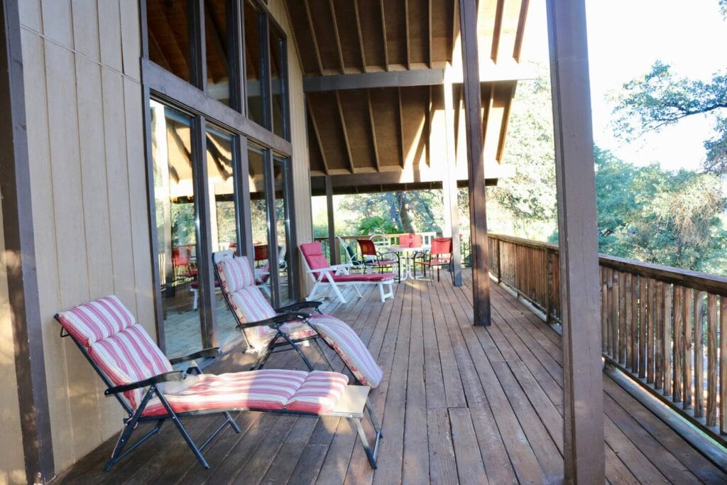 deck with outdoor seating