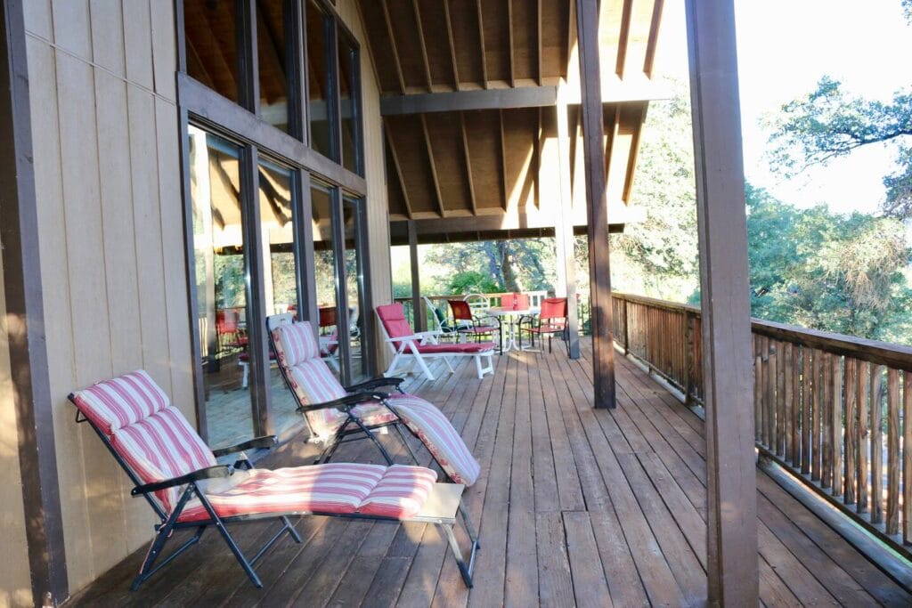 deck with outdoor seating