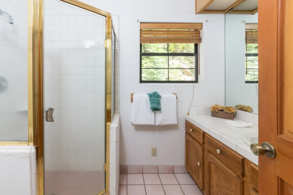 bathroom with walk in shower