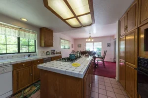 kitchen with large island