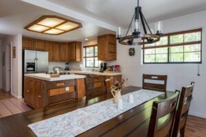 dining area and fully equipped kitchen