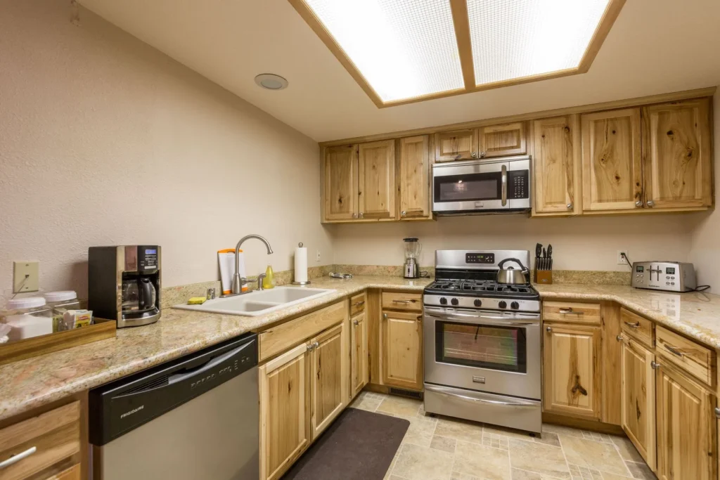 wood cabinets in kitchen