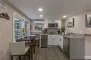 kitchen with small seating area