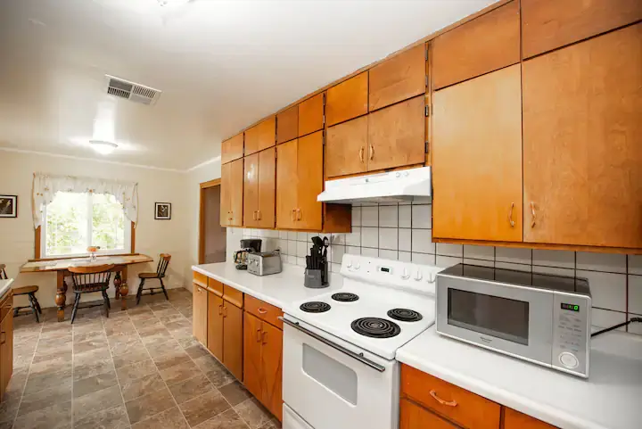 kitchen with wooden cabinets