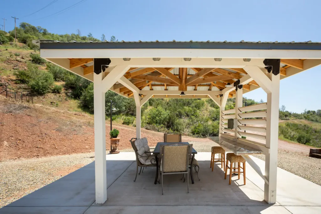 patio with cover and outdoor seating