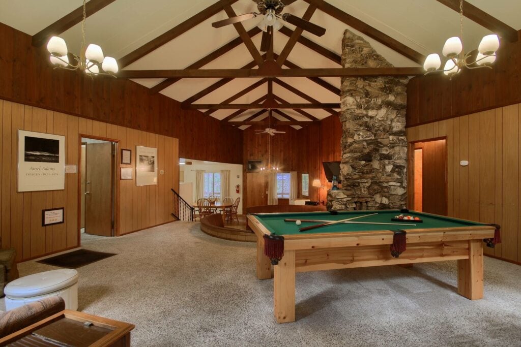 living area with pool table