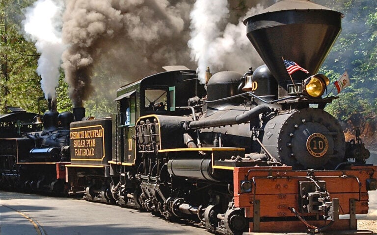 Steam train at the Yosemite Sugar Pine Mountain Railroad