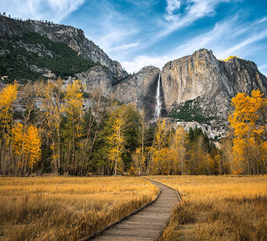 Yosemite Falls in autumn