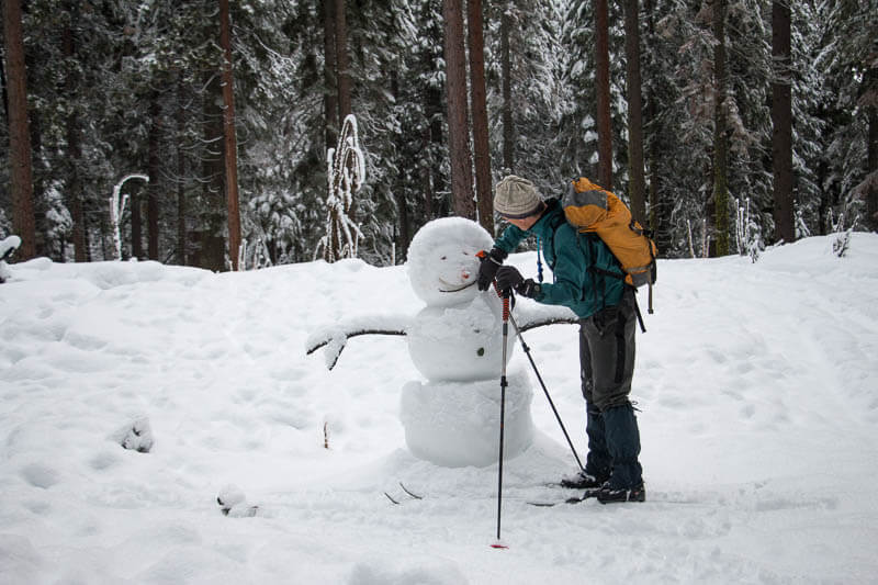 XC skier and snow person