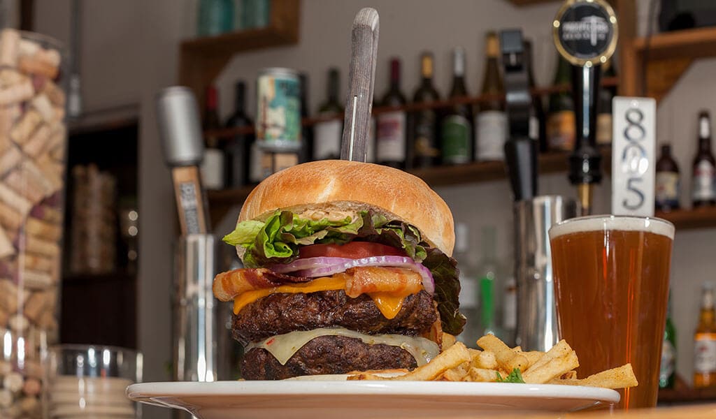 Huge burger served up at 1850 Restaurant