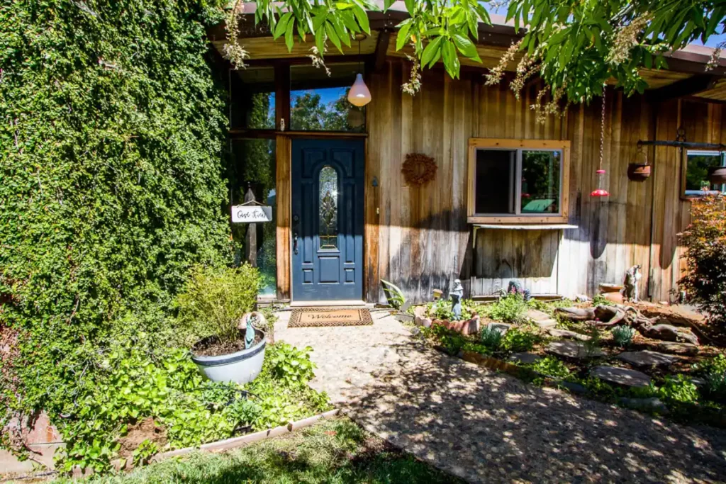 exterior of house with foliage