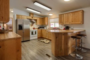 kitchen with island seating