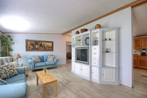 living area with entertainment center