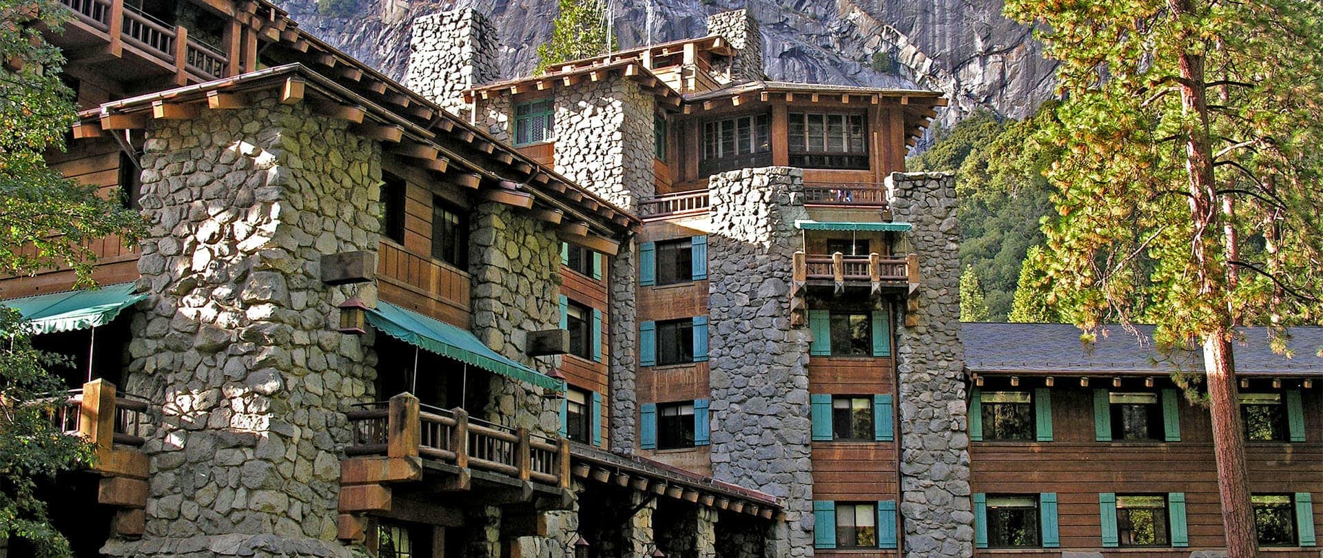 The Ahwahnee hotel's magnificent exterior.