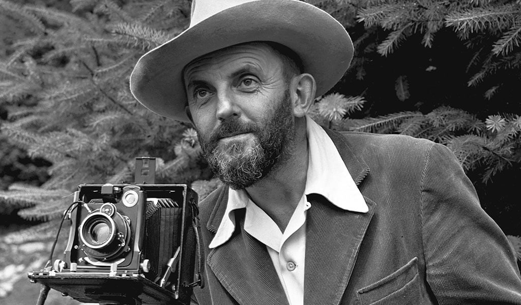 photographer Ansel Adams with camera