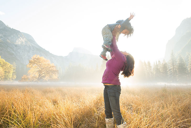 Mother and child in Yosemite Valley