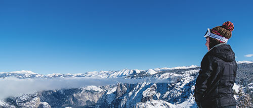 Cross country skiing Yosemite valley