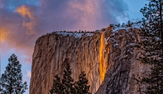 Natural Yosemite Firefall on El Capitan - the ultimate in winter landscape photography