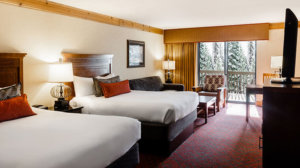 Extended Room at Tenaya at Yosemite with 2 Queen Beds.