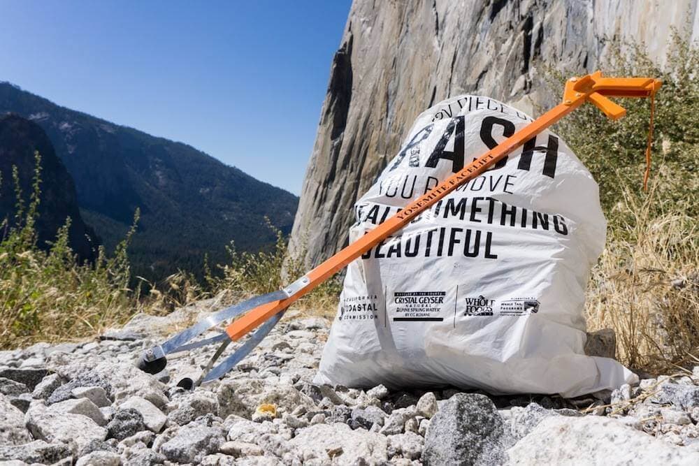 full trash bag collected for the yosemite facelift