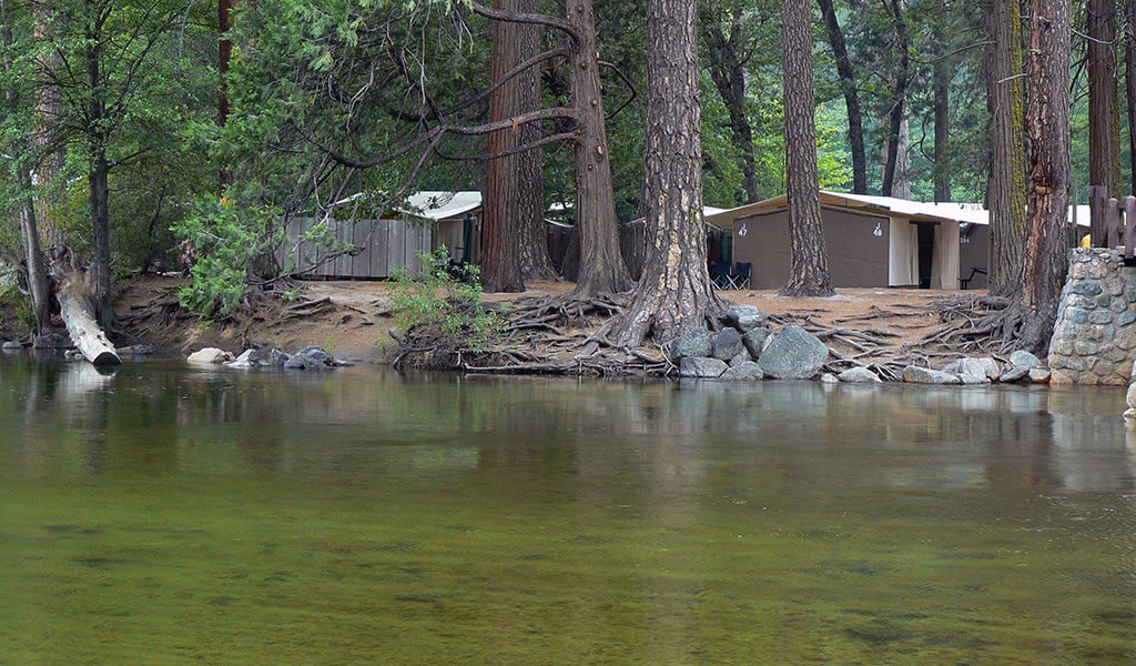 Housekeeping Camp Units next to the Merced River