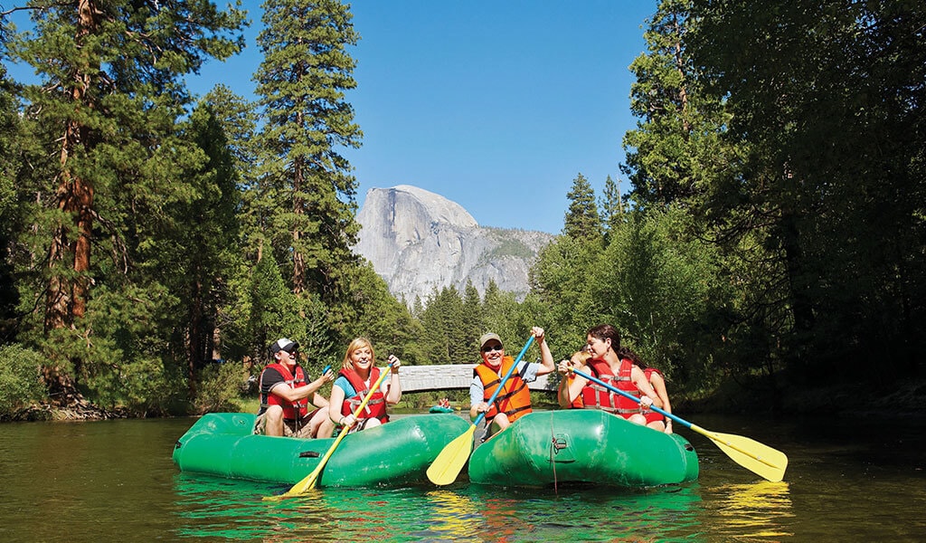 rafting in yosemite valley